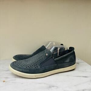Ecco Collin Black Perforated Leather Slip On Loafers Men’s Size 9